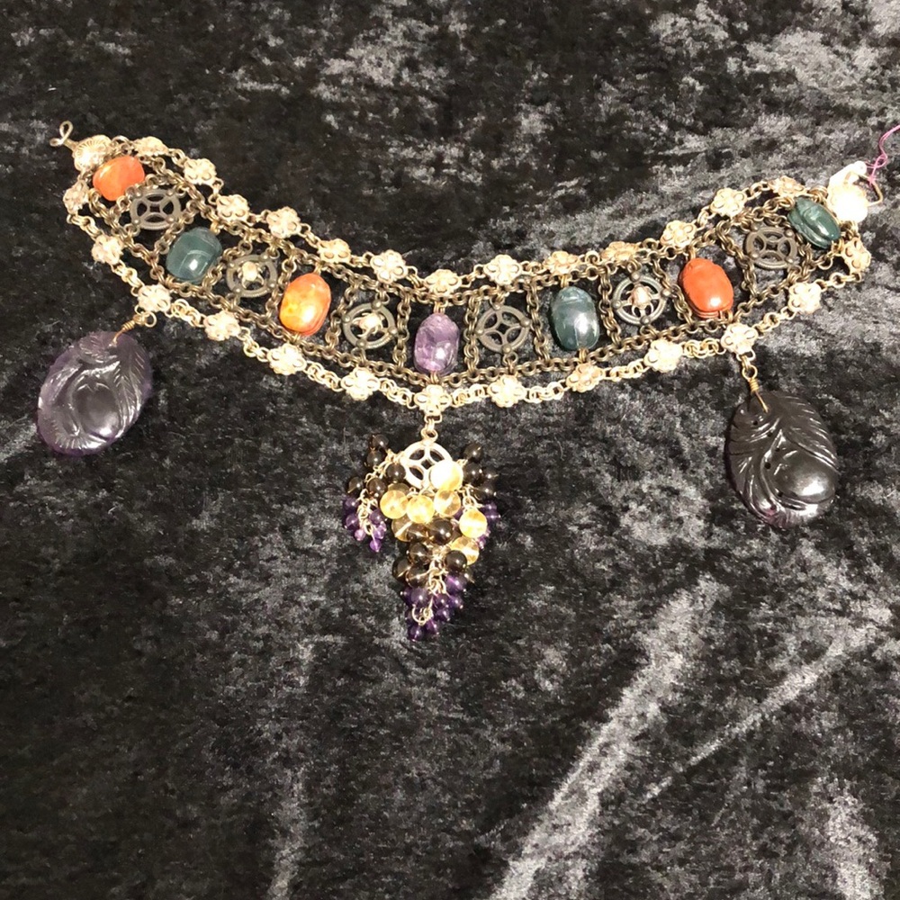 Sterling silver semiprecious stones necklace